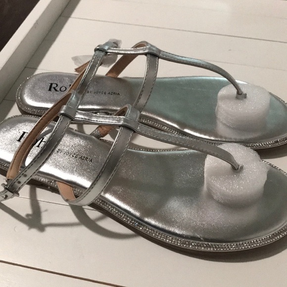 Rohb santini silver t strap bling flat sandals - Picture 4 of 10